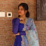 Monisha Blessy Instagram - 🧿💙 📸 : @_.dvyeahhh_xo 🫶🏻 Outfit: @shree_roopacollections ✨