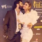 Mouni Roy Instagram - Holding the most prestigious award with the joy and light of my life. Thank you @iifa family for this incredible honour🤍 #brahamastra ॐ नमः शिवाय Abu Dhabi, United Arab Emirates