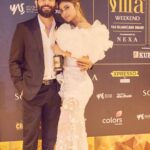 Mouni Roy Instagram - Holding the most prestigious award with the joy and light of my life. Thank you @iifa family for this incredible honour🤍 #brahamastra ॐ नमः शिवाय Abu Dhabi, United Arab Emirates