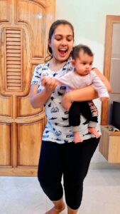 Mridula Vijay Instagram - My lil munchkin 😘 
Mom and daughter time 🤱
@dwanikrishna_official