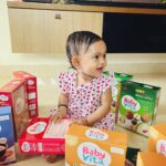 Mridula Vijay Instagram – I won’t give this to anyone 😜
Thank you @babyvitafood for this yummy baby food products 
@dwanikrishna_official