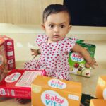 Mridula Vijay Instagram - I won’t give this to anyone 😜 Thank you @babyvitafood for this yummy baby food products @dwanikrishna_official