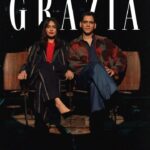 Mrunal Thakur Instagram - The new wave of cinema is here. On Mrunal: Draped blouse, Zara; lapel striped jacket, striped woollen trousers, both Lovebirds On Vijay: Hand-spun denim shirt, hand-spun trousers, block printed jacket, all 23°N.69°E; ‘Clic H’ bracelet, Hèrmes Video: Shannon Lobo at Public Butter Fashion Director: Pasham Alwani Words: Mehernaaz Dhondy Hair and Make-up for Mrunal: Kiran Denzongpa at Feat Artists Hair for Vijay: Alistan Fernandes at BBlunt Make-up for Vijay: Sama Rajan Assisted by (styling): Nishtha Parwani, Muskan Potphode Production Assistant: Yusuf Lokhandwala #GraziaIndia #MrunalThakur #VijayVarma #Bollywood #OdeToMumbai #Actors #FebruaryCover