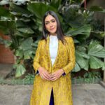 Mrunal Thakur Instagram - On a mini work tour before the year ends! Thank you Bengaluru 💘💫 Outfit @payalkhandwala Earrings @rubans.in @oakpinionpr Rings @abhilasha_pret_jewelery Footwear @charleskeithofficial Styled by @sheefajgilani Assisted by @kashishsinhaaa Coordinated by @niyoshi.jain @tanyasadhwhiny Glam team @missblender @deepalid10