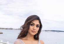 Mrunal Thakur Instagram - Thank you @falgunishanepeacockindia for this absolute stunner and for making me feel like the #DesiGirl I am HMU - @shraddhamishra8 Styling - @rahulvijay1988 Photo - @eastmancolourr Video - @amitsingh.dop @shakeelbinafzal Saree - @falgunishanepeacockindia Shoes - @jimmychoo Earrings - @outhousejewellery #Cannes2023 #Collab #GreyGoose #ViveLeVoyage @greygoose @fetch_india