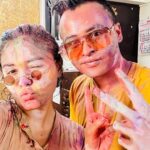 Muskan Bamne Instagram - 💃💃💃HAPPY HOLI 💃💃💃 🎨🎉❤️🫂🥳🕺🤪😜😎🤩 #chachukachuha @raj_bamne @himani_raj_bamne @krishbamne @bamnesimran @laddu_ka_sher @shyam_bamne