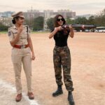 Nabha Natesh Instagram - Spent an evening with these incredible women, who have gone through immense difficulties and struggles to be and become what they thought of becoming . To know what inspires them to persue their goals, what makes them to wake-up everyday and do their job, how proud they are of the uniform they wear , their stories were just so inspiring. Fighting for what you are! Isn’t that Independent India all about . Wishing everyone a happy 74th Republic Day 🇮🇳 Ps : they think I will make a fine cop! also the rifle is a dummy 🥶 Cyberabad Police Commissionerate