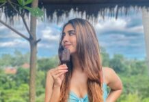 Nabha Natesh Instagram - I scream, you scream, we all scream for an ice-cream 🍦 : : Styling / photography: @sandhya__sabbavarapu Outfit : @acqua.swimstore
