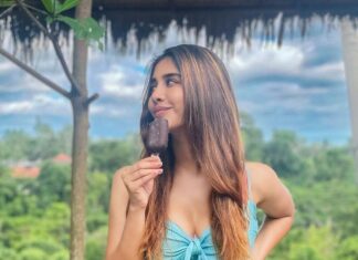 Nabha Natesh Instagram - I scream, you scream, we all scream for an ice-cream 🍦 : : Styling / photography: @sandhya__sabbavarapu Outfit : @acqua.swimstore
