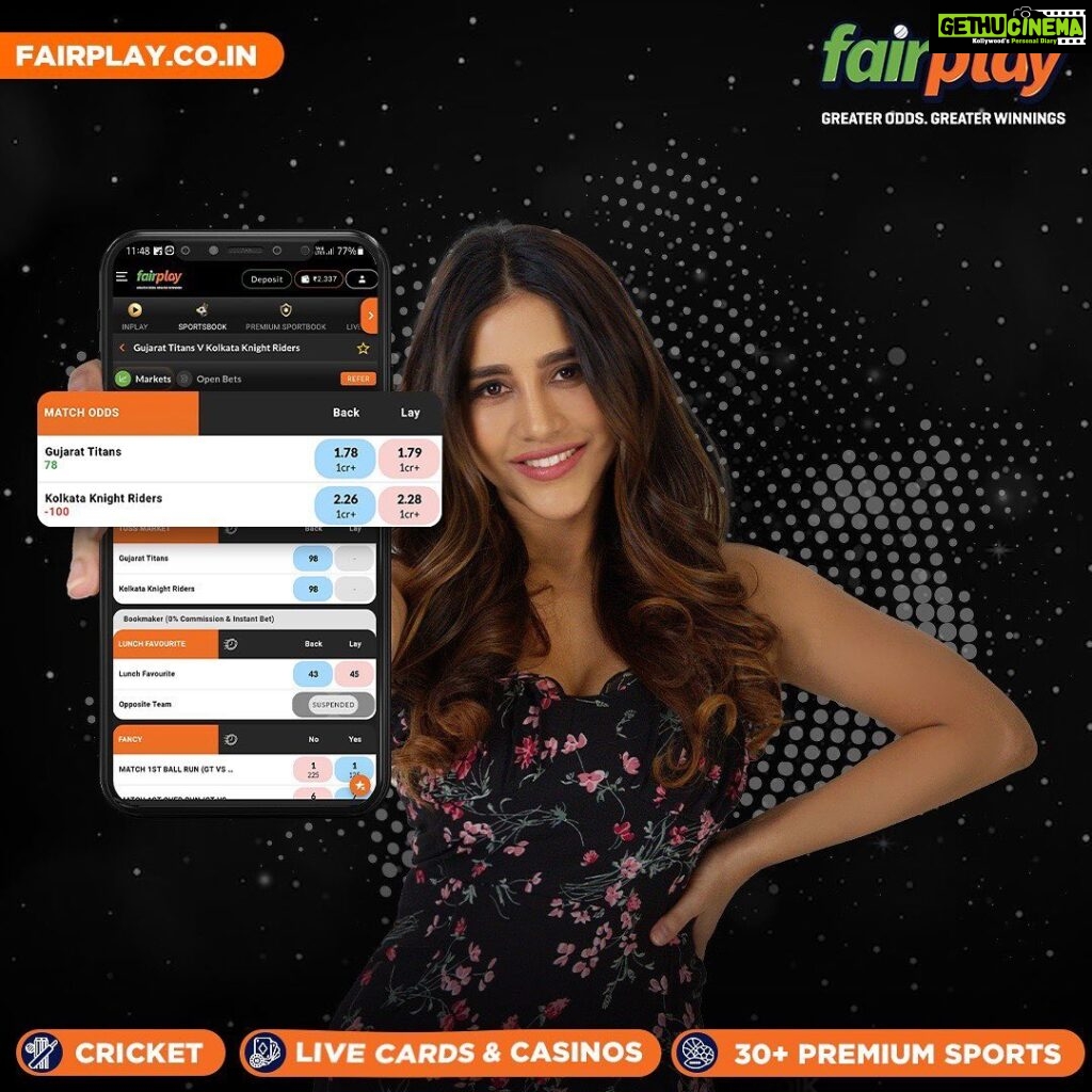 Nabha Natesh Instagram - Use Affiliate Code NABHA300 to get a 300% first and 50% second deposit bonus. Continue earning huge profits this IPL season only with FairPlay, India's best sports betting exchange. 🏆🏏Bet on every IPL match and get an exclusive 5% loss-back bonus. 💰🤑 Plus, enjoy free live streaming of every match (before TV). 📺👀 Don't miss out on the action and make smart bets with FairPlay. 😎 Instant Account Creation with a few clicks! 🤑300% 1st Deposit Bonus & 50% 2nd deposit bonus with FREE GOLD loyalty status - up to 9% Recharge/Redeposit Bonus lifelong! 💰5% lossback bonus on every IPL match. 😍 Best Loyalty Plan – Up to 10% Loyalty bonus. 🤝 15% referral bonus across FairPlay & Turnover Bonus as well! 👌 Best Odds in the market. Greater Odds = Greater Winnings! 🕒 24/7 Free Instant Withdrawals ⚡Fastest Settlements within 5mins Register today, win everyday 🏆 #IPL2023withFairPlay #IPL2023 #IPL #Cricket #T20 #T20cricket #FairPlay #Cricketbetting #Betting #Cricketlovers #Betandwin #IPL2023Live #IPL2023Season #IPL2023Matches #CricketBettingTips #CricketBetWinRepeat #BetOnCricket #Bettingtips #cricketlivebetting #cricketbettingonline #onlinecricketbetting