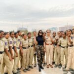 Nabha Natesh Instagram - Spent an evening with these incredible women, who have gone through immense difficulties and struggles to be and become what they thought of becoming . To know what inspires them to persue their goals, what makes them to wake-up everyday and do their job, how proud they are of the uniform they wear , their stories were just so inspiring. Fighting for what you are! Isn’t that Independent India all about . Wishing everyone a happy 74th Republic Day 🇮🇳 Ps : they think I will make a fine cop! also the rifle is a dummy 🥶 Cyberabad Police Commissionerate