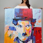 Nabha Natesh Instagram - My first ever 4*4 canvas, recreated a painting of The Legendary Charlie Chaplin. I have always been inspired by the life of Sir Charlie Chaplin as an actor and as a human. To have dedicated one’s life to serve humanity by bringing smile on people’s face is the best life lived. Paying my respect and tribute to the legend and his life.