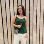 Naisha Khanna Instagram - 🤍🌱💌💚🐚🍃🕊️ outfit: @kshom.official 👛: @fushaya.in #ootd #collab #lastnight #instagood