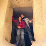 Nakshathra Nagesh Instagram – Exploring the cave life. #cappadociaturkey 

#NakshuFoundherRagha #Turkey2023 

1. The entrance to a cave 
2. Looking out the window 
3. Naturally formed volcanic formations that resemble mushrooms 
4. Climbed up the stairs to a settlements that housed about 2000 people even till the 1950s
5. A little extra love
6. A cool pose because we were too scared to climb up, the little holes you see is what people used back then to get on top of the structure 🤷🏻‍♀️ 

#happytravellers Turkey – Cappadocia