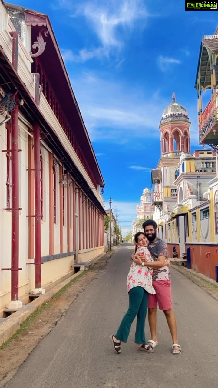 Nakshathra Nagesh Instagram - When we happened to be in the same location the original song was shot, we just had to! @chidambaravilas you were more beautiful than I imagined ❤️ thank you for the perfect birthday getaway for raghav and I! Ladies and gentlemen, this is truly the #chettinadparadise #NakshuFoundHerRagha