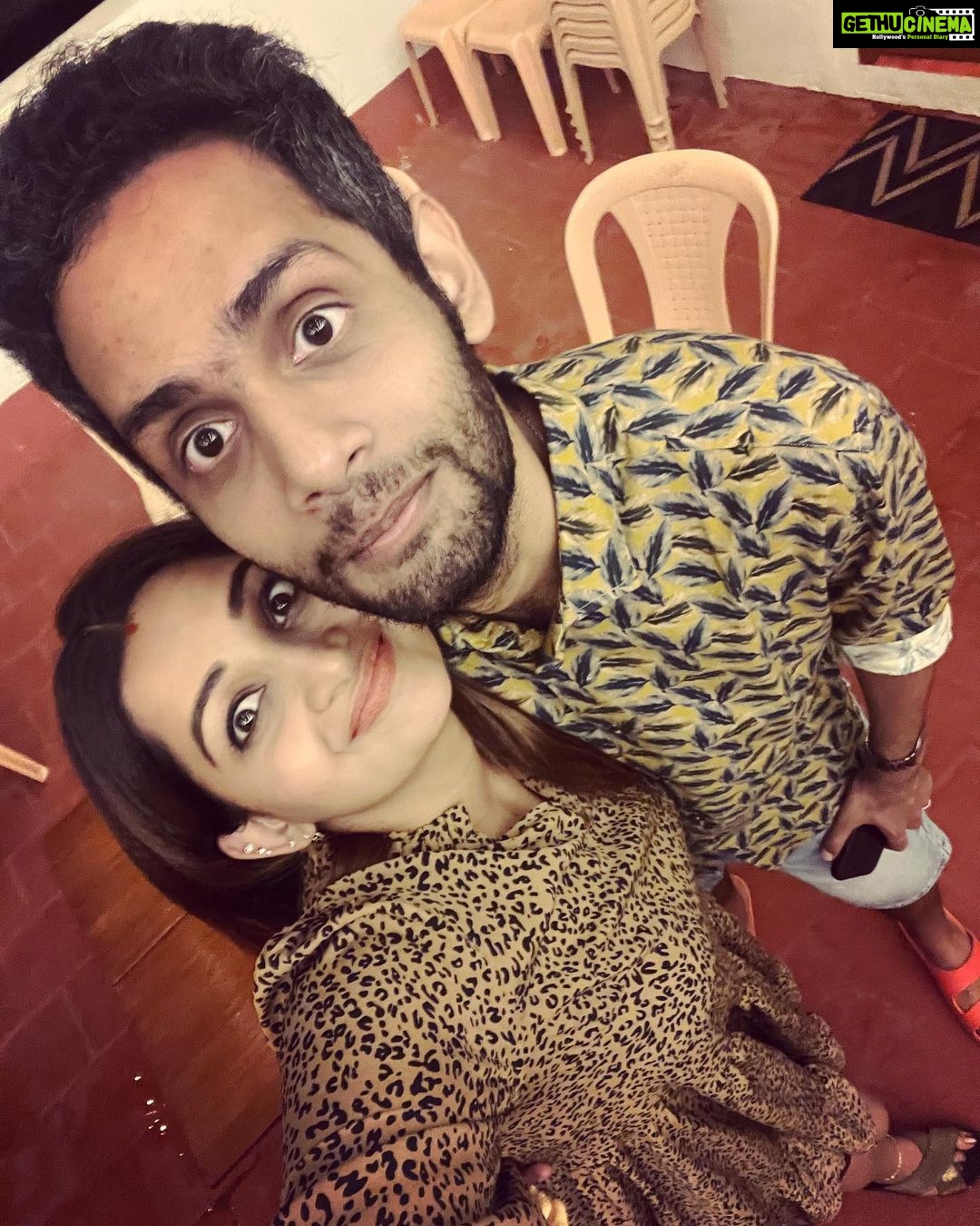 Nakshathra Nagesh Instagram - When you’re not putting up with each other’s crazy anymore but matching it now 🤙🏻🫶🏼 #marriedtomybestfriend #NakshufoundherRagha 🧿