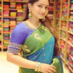 Nakshathra Nagesh Instagram – Loved being draped in @mugdhaartstudio sarees ❤️ each one so unique and so beautiful. Plus, the store by itself is a work of art. If you haven’t visited them already, do check it out right away! 

And thank you @sajna_bridal_wear_designer for the loveliest blouses as always 🤗