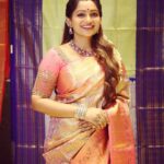 Nakshathra Nagesh Instagram – Loved being draped in @mugdhaartstudio sarees ❤️ each one so unique and so beautiful. Plus, the store by itself is a work of art. If you haven’t visited them already, do check it out right away! 

And thank you @sajna_bridal_wear_designer for the loveliest blouses as always 🤗