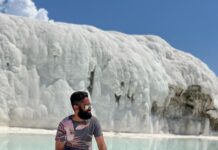Nakshathra Nagesh Instagram - Can you stand on snow barefoot? 🤔 just kidding! This was at the #pamukale hot spring ❤️ What a sight! 🇹🇷 #NakshuFoundHerRagha #happytravellers