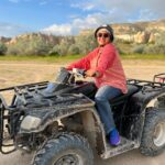 Nakshathra Nagesh Instagram – This wasn’t a part of my plan at all 🤷🏻‍♀️ but it’s cute to have a husband who said I could, so I should! And I did 🥳 

cycle kude otta theriyadhu, aana ATV otiten!! 

P.s. I had Raghav’s surveillance the whole time, which made me feel super safe (pic 5) 🧿

And don’t miss the cute rainbow we caught in the last photo! 🌈❤️ Goreme, Cappadocia, Turkey