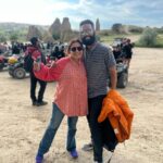Nakshathra Nagesh Instagram – This wasn’t a part of my plan at all 🤷🏻‍♀️ but it’s cute to have a husband who said I could, so I should! And I did 🥳 

cycle kude otta theriyadhu, aana ATV otiten!! 

P.s. I had Raghav’s surveillance the whole time, which made me feel super safe (pic 5) 🧿

And don’t miss the cute rainbow we caught in the last photo! 🌈❤️ Goreme, Cappadocia, Turkey