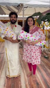 Namitha Instagram - 🧿🧿🧿🧿🧿💞❤💞🧿🧿🧿🧿🧿

Hare Krishna! 🙏
On this Auspicious Occasion we're more than Delighted to share our Happy news with all of you. We have been Blessed with Twin Boys. We hope your Blessings n Love will always be with them. 
We are really thankful to Rela Hospital - Multispeciality Hospital ,Chrompet for their Excellent Health care n Services. I'm really indebted to Dr. Bhuvaneshwari n her team for guiding me thru out my Pregnancy journey n also for bringing my children in this world. Dr. Eshwar n Dr Vellu Murgan are helping me in my new motherhood as well. 🤰 My special mention to Dr. Naresh for being a Great friend n A Guide. Thank you and Happy Janmastami!
@m_v_chowdhary ❤
 
#wolfguard 
#newbeginnings 
#motherhood 
#motheroftwins
#blessedandbeyond 
#happyjanmashtami
