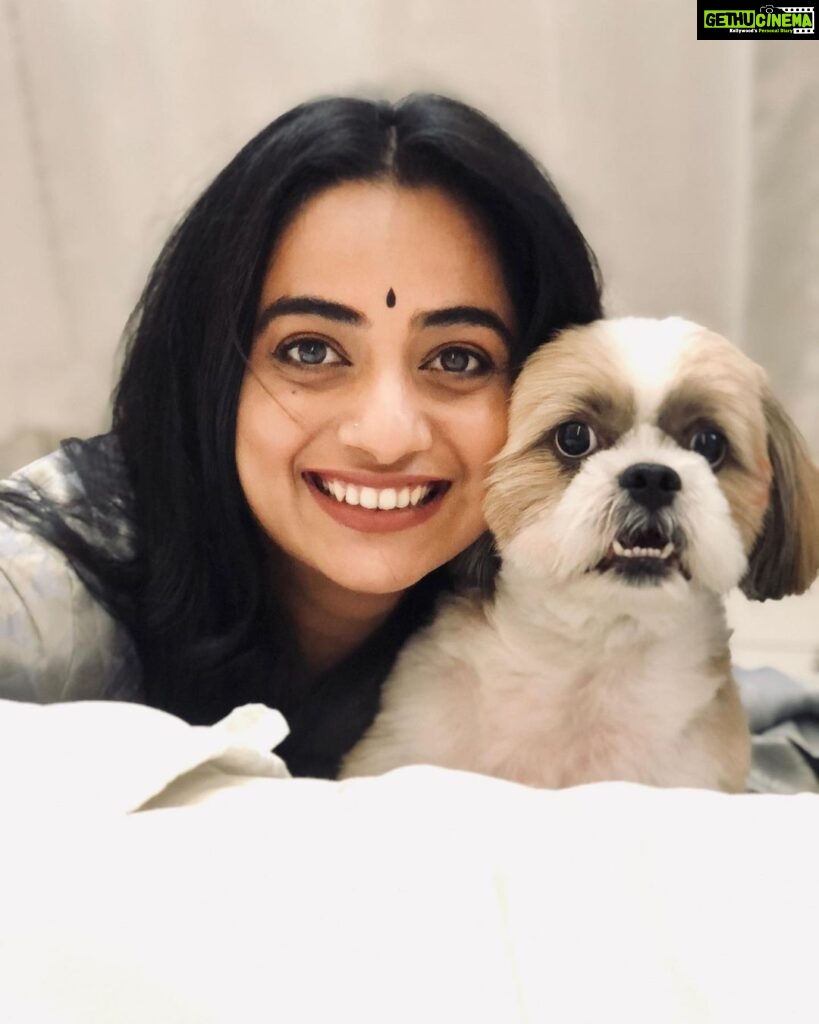 Namitha Pramod Instagram - When Poppo and I tried to mess up with my sleepy best friend 😅 Check out Poppo’s new summer cut 😝 📷: @jahnavinair_