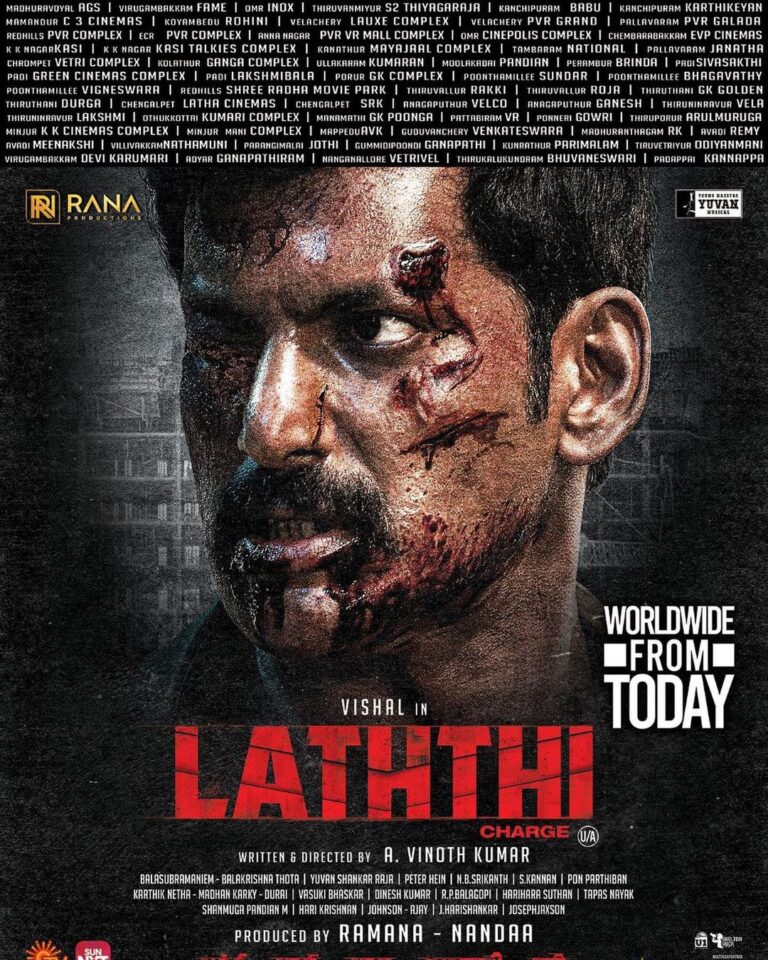 Nandha Durairaj Instagram - #laththi#laattii Releasing Worldwide in Theatres Today..A very big thank u to @actorvishalofficial , all artists & technicians ,to all my dear friends & family who made this happen..@Sunaina @itsyuvan & my dearest @actorramana_official without whom this wouldnt be possible..Hope u all enjoy the film..luv u all 😍😍😍.. God bless ..