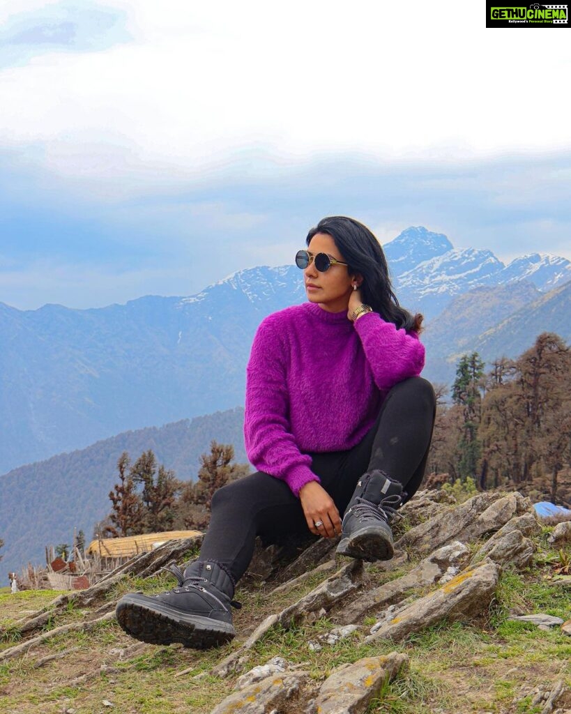 Nandini Rai Instagram - The best view comes after the hardest climb. #mountains #trekking #nature #photooftheday #green