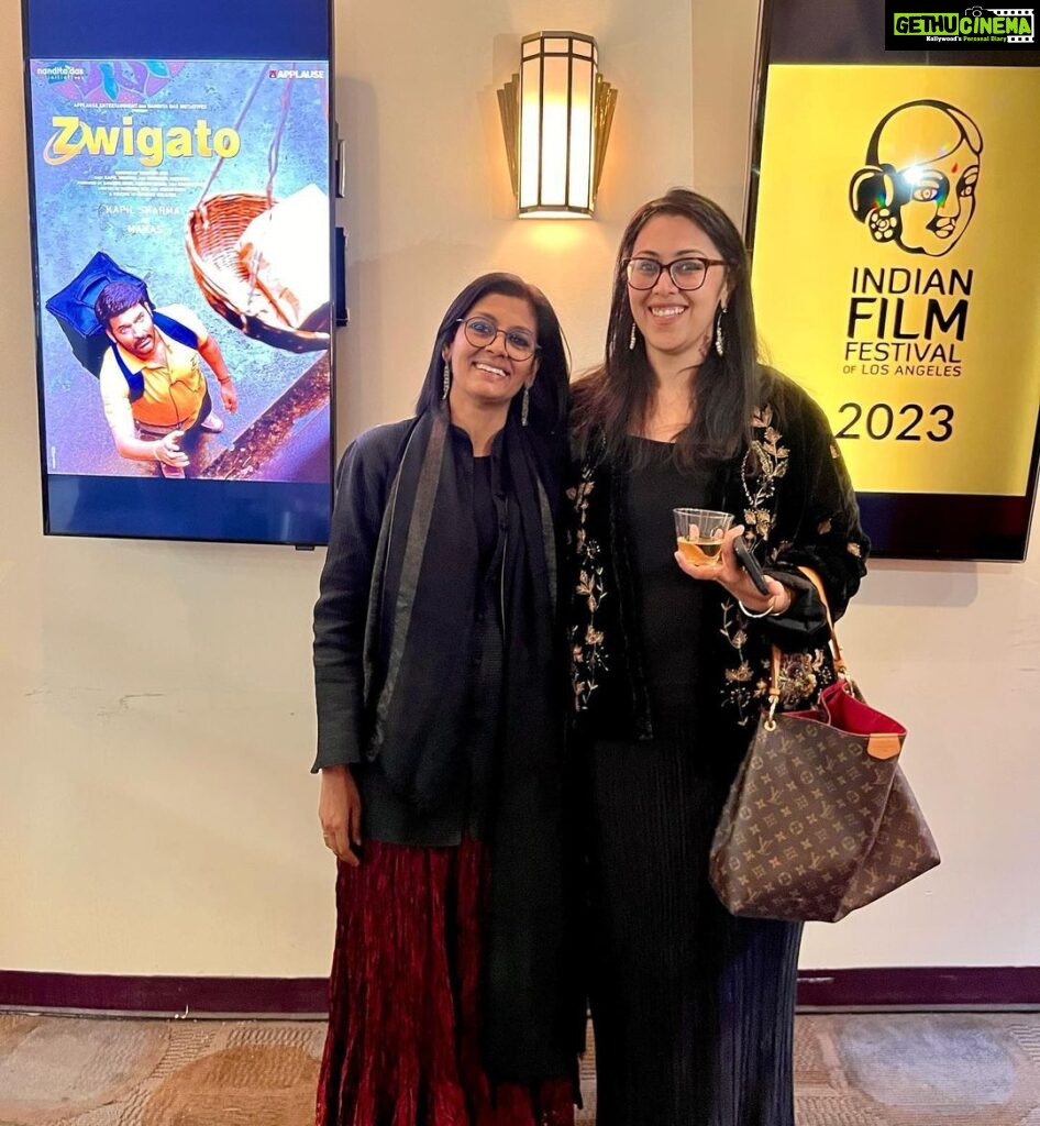 Nandita Das Instagram - What a memorable screening of Zwigato in Beverly Hills, LA! So many I knew over the years and so many new faces. Packed hall with amazing energy. My best post screening q and a with @smritimundhra , a dear friend and amazing documentary filmmaker. She asked questions that nobody had asked before! Made me think deeper. @indianfilmfestival team were amazing hosts. People came out moved and reflective. And their responses haven’t stopped! I couldn’t have asked for a better screening. Thank you all who made it so special. Including my son, who stayed up till late and endured the selfies with me! The audience loved you both and you were sorely missed @kapilsharma and @shahanagoswami . #zwigato @applausesocial @sameern