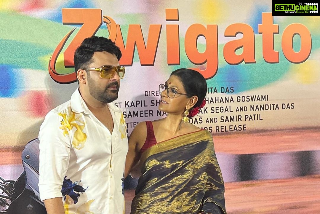 Nandita Das Instagram - Janamdin Bohot Mubarak @kapilsharma We would have lived and died without knowing each other had Zwigato magically not brought us together. I do enjoyed knowing you and working with you. Also found a friend for life. And the bonus is to get to also know your loving family and your loyal friends. Unko bhi janne ka mauqa mila. Bohot shukriya for everything. Wishing you the bestest in life. May you continue to rediscover yourself and find joy and meaning in whatever you do. 🙏🏽🤗❤️ Sharing some moments from the last month that we spent together for #zwigato