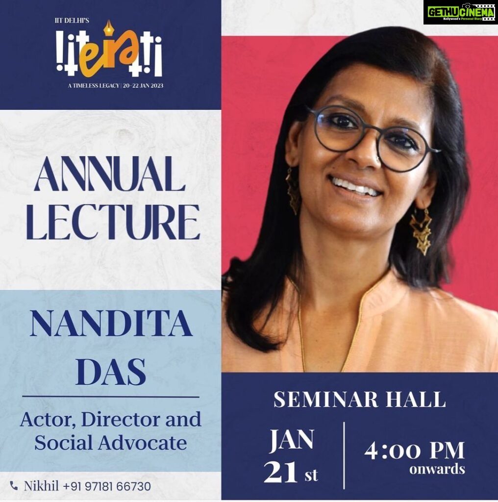 Nandita Das Instagram - Looking forward to being back on the IIT Delhi campus and interacting with bright minds. @literati.iitd