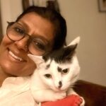 Nandita Das Instagram - Two women home alone. Ms. Miso has a more enviable life though. Eat, reflect, eat some more, cuddle, stretch, and so on.