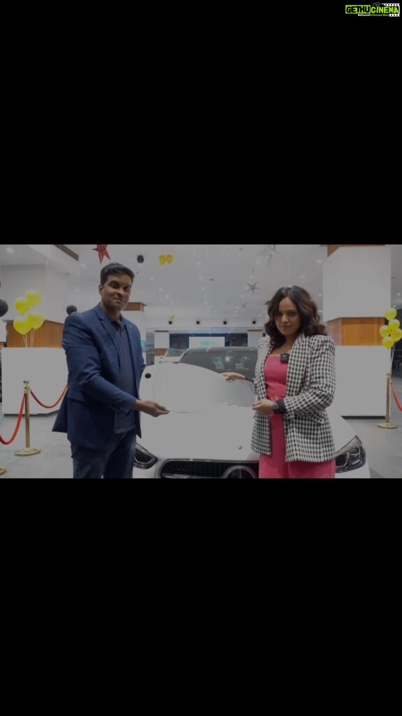Nandita Swetha Instagram - Huge congratulations to @nanditaswethaa on choosing Silver Star as your preferred Franchise partner for the purchase of your brand-new Mercedes-BenzC-Class. Enjoy your rides and have safe miles in your new Star! #mercedes #benz #silverstar #celebrity
