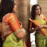 Nandita Swetha Instagram – Elegance personified🫶
Saree and blouse Deisgned by @viswanadham.keerthi ❤️

#temple #saree #nellore Sullurupeta, India