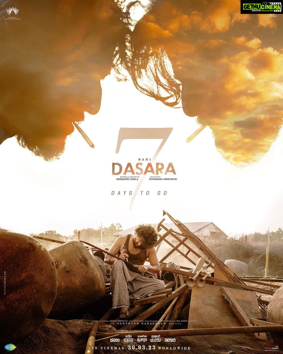 Nani Instagram - They say it’s written … 🗡 7 Days to go 🔥 #DasaraOnMarch30th