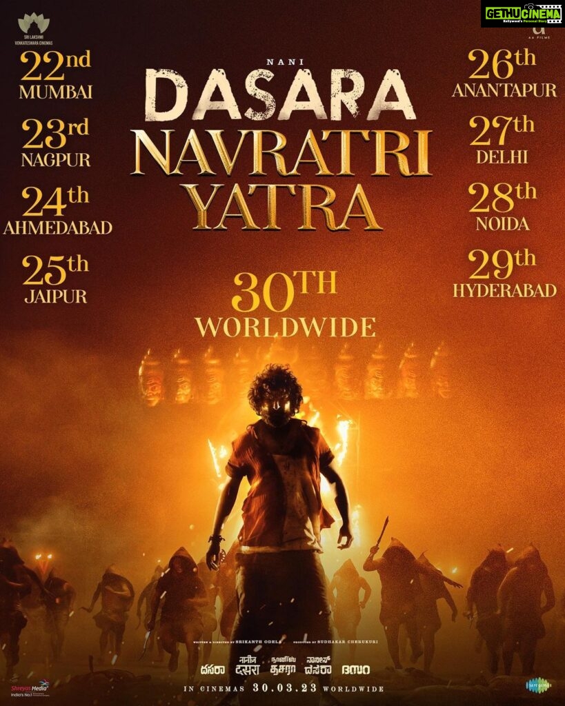 Nani Instagram - It’s time :) The year, #Dasara is in March🔥 #DasaraNavratri
