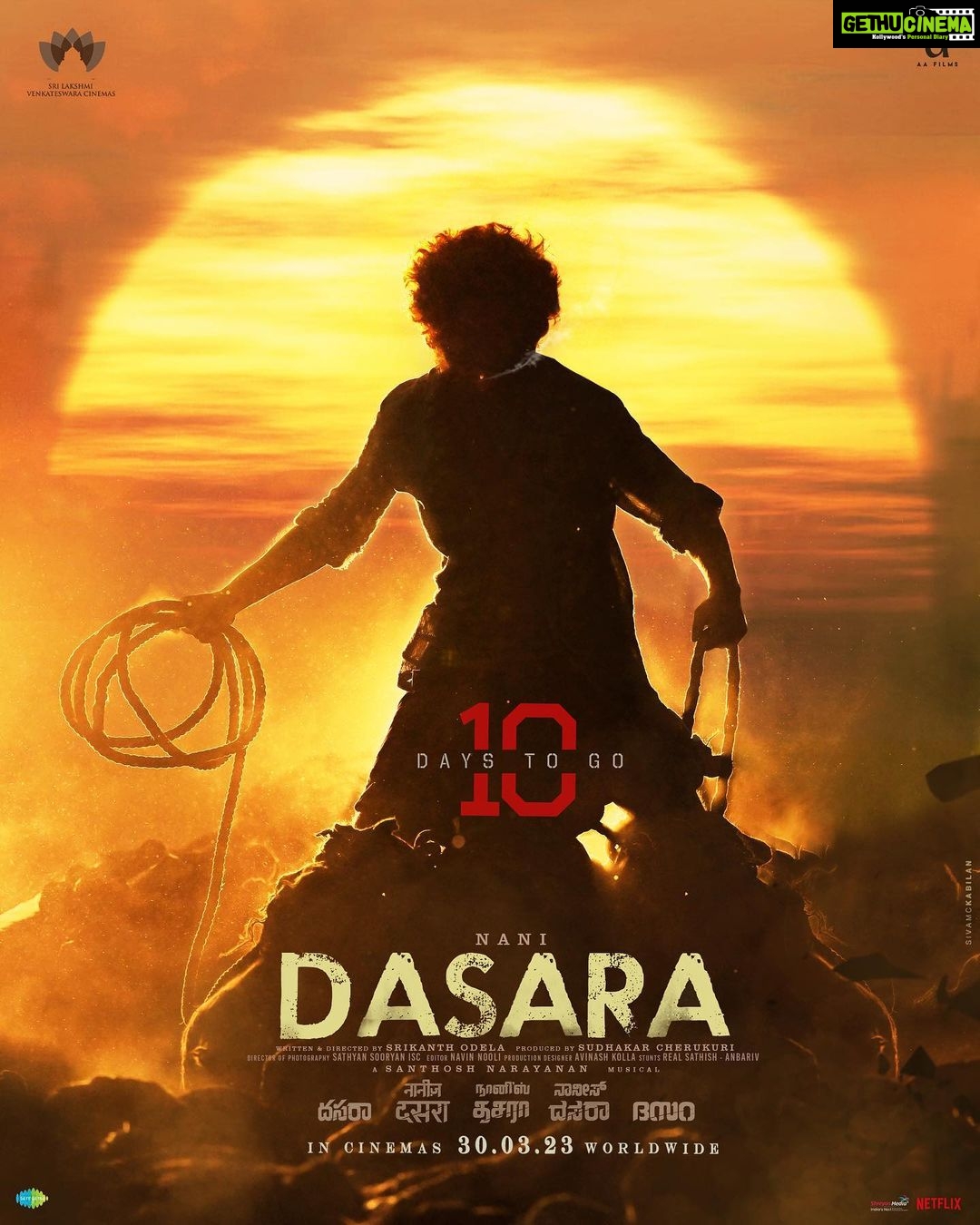 Nani Instagram - 10 Days to go βπΌπ€πΌπ₯ #DasaraOnMarch30th