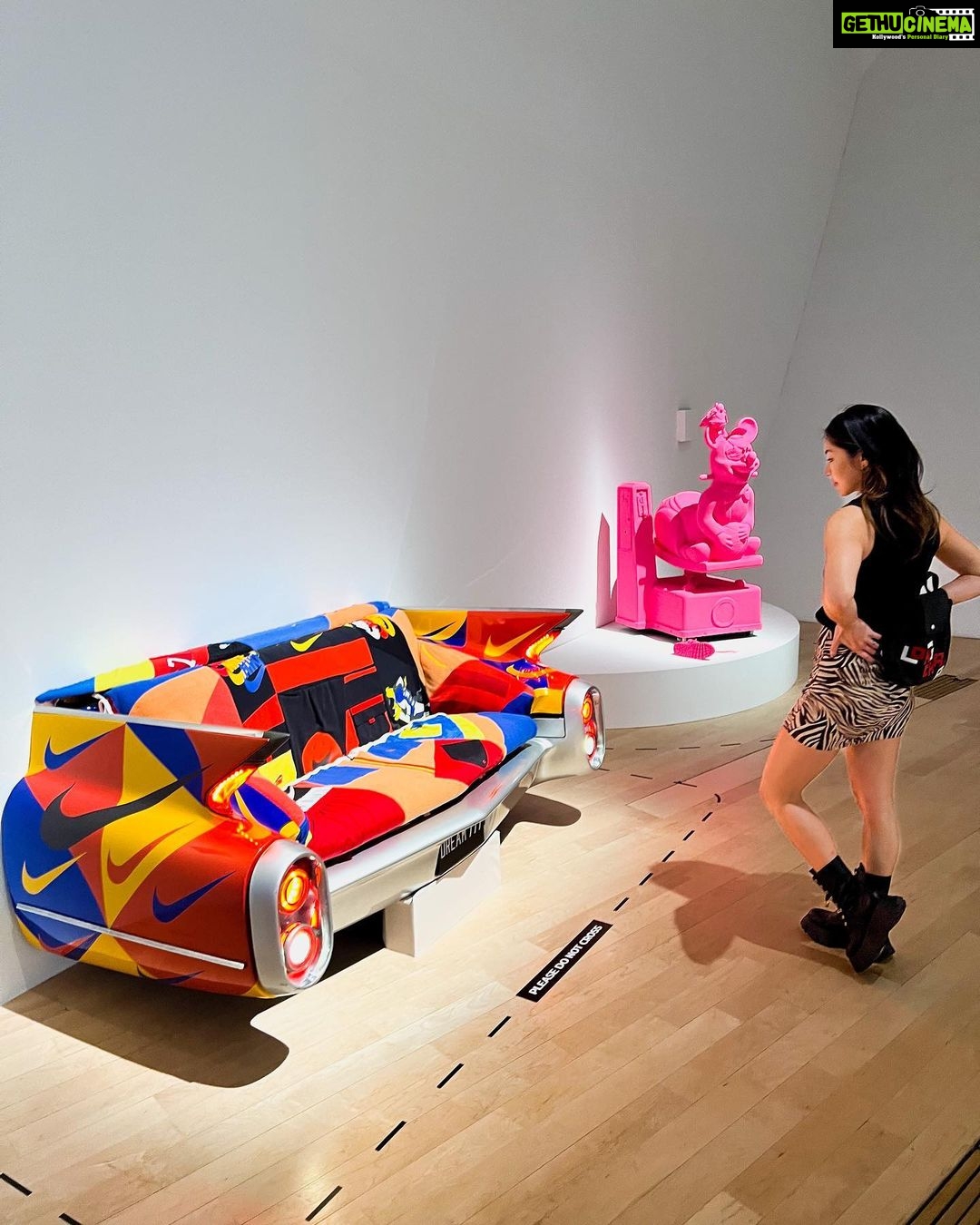 Narelle Kheng Instagram - Sneakers — the gateway item to subculture 👟 and of course I wore boots …. 🫠 Left Sneakertopia feeling saturated and proud!! We were asked what our favourites were and everything that came to mind were all the local pieces 🖤Bold, bright and big in my heart !!! Reminded me of how special it is to feel seen in art💖 Absolutely favs, (p5)@skl0 king of subtext and layers, so much packed into this “A Myna Rebellion” and still cute af. (p2)@tobyato always adorbs, never thought I’d want the classic lion entryway till now. If I had that I’d feel so kewl 😬 (p3)@josiahchua !! Ur mind.. I just… 😱(p3)@aeropalmics I want to live in your world. (p7)@tellyourchildren the coolest kittykats 😎 Check out Sneakertopia at ArtScience Museum till 30 July 2023. Super well curated experience of the culture, entertainment, art and history surrounding sneaks! JJ Lin’s personal collection of limited ed shoes that apparently he wears (no sniffing allowed) and the best merch store 😖 @artsciencemuseumsg #SneakertopiaASM #ArtScienceMuseum