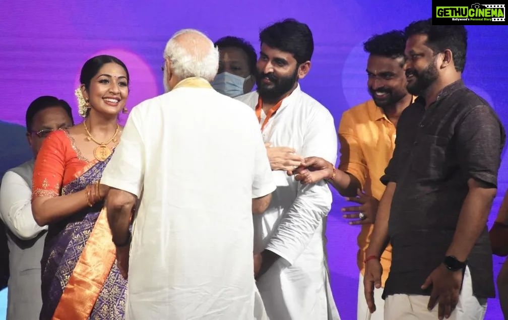 Navya Nair Instagram - Privileged to have shared this stage with The Honourable Prime Minister of India @narendramodi #yuvam2023