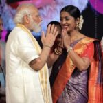 Navya Nair Instagram – Privileged to have shared this stage with The Honourable Prime Minister of India @narendramodi 
#yuvam2023 Kochi, India