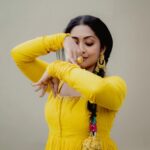 Navya Nair Instagram - Dancing to my sunshine soul. Styled @rn.rakhi . Garment/Jewellery @saltstudio MUA @amal_ajithkumar Photography @kadhak_ Retouch @theprincenthem Styling assistant @susaaani_ . #sunshine #dance #ootd #fashiongram #love