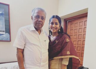 Navya Nair Instagram - Happy birthday to the honourable CM .. for me (vijayan uncle ) .. May you live many more years with a lot of health and peace and happiness …