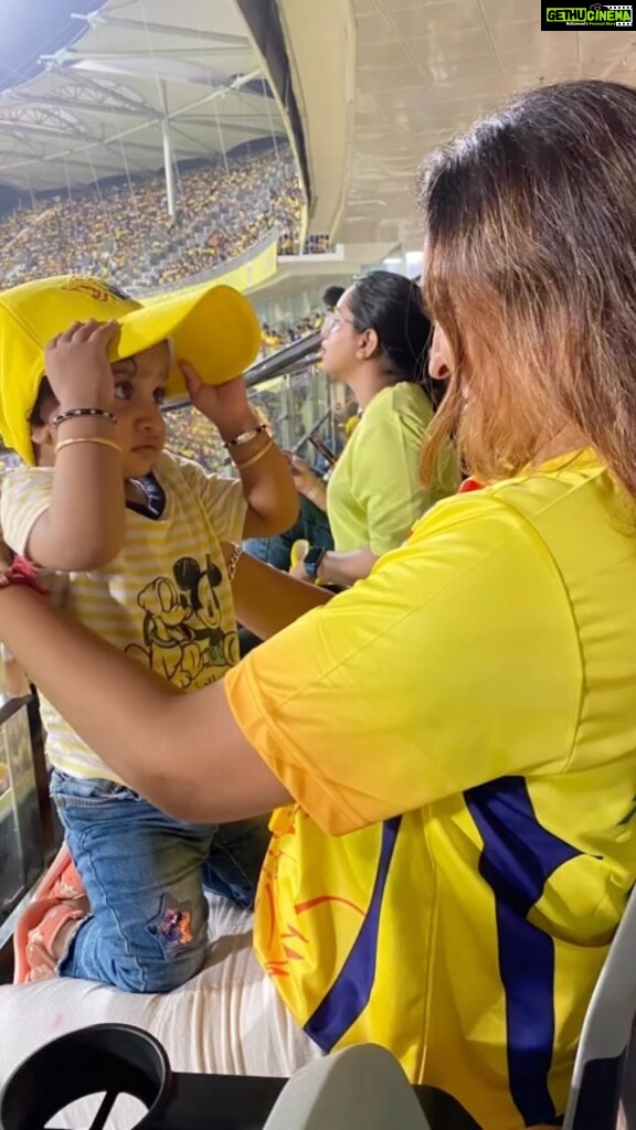 Neelima Rani Instagram - Aditi’s birthday was a memorable one! Advaita’s first visit to the stadium The walk around the stadium by our players was truly emotional 🥳🥰 @mahi7781 Thala we love you! @cskfansofficial amazing team spirit! Winning or losing doesn’t matter to us,watching you play is all we want as fans!