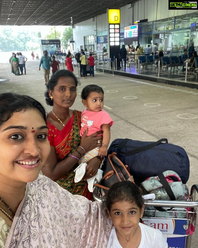 Neelima Rani Instagram - Advaitha and Angamma first flight ✈😍 blessed..beautiful days of life..thanking god for these two 👸 #momdaughter #love #family #travel Vizag - The City Of Destiny