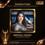 Neetha Ashok Instagram - Actress @neethaashok01 has been nominated for #ChittaraStarAwards2023 under the category Best Debutant Actor - Female for the movie #VikranthRona . . Kindly spare a minute and shower some love by voting!! (Link in Bio) . . https://awards.chittaranews.com/poll/780/