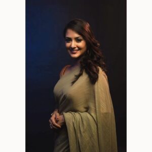 Neetha Ashok Instagram - Let love guide you 💛💚 Designed by @rishi_designs11 @hvpallavigowda MUA @dhwanimakeovers Accessories by @pipapo.jewelry PC @abi_spandan @d_tale_teller Studio space @lightbucketproductions