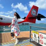 Neha Dhupia Instagram - And off we go 🌊🐬 ☀️ ✈️ 🛥️…. #maldives #TransMaldivian #TravelConfidentlywithTMA #TMAExperience @transmaldivian @oneaboveglobal Loving my @thejodilife 👗