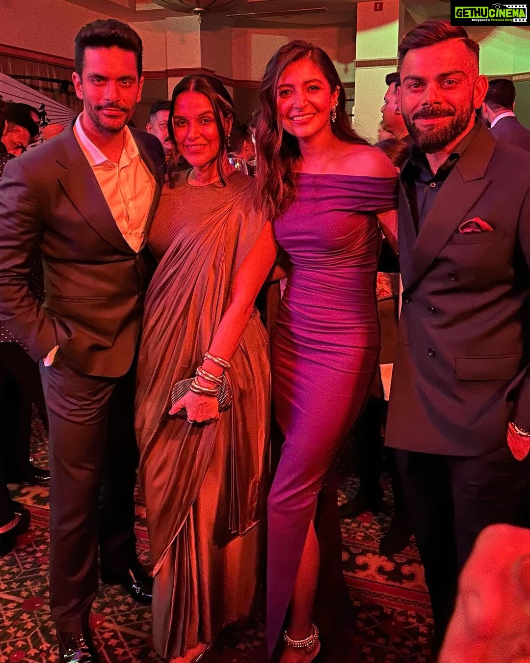 Neha Dhupia Instagram - In a room full of honour … thank you @anushkasharma @virat.kohli @indiansportshonours … @neeraj____chopra @ptushaofficial @sakshimalik_official 🙌 @angadbedi ♥️
