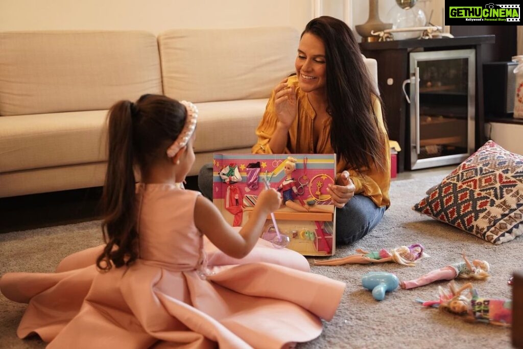 Neha Dhupia Instagram - She may be a small doll but she’s had a big impact on Mehr’s life. Every time I observe Mehr playing with #Barbie, I see her imagination come alive. Now, with the newly launched line of multiple career dolls, the possibilities are limitless. Go check out Barbie Career Dolls in toy stores across the country including Hamleys, Amazon and Flipkart and inspire your little girl to aspire! You can also check out the collection at the link in the bio. #ad #collab